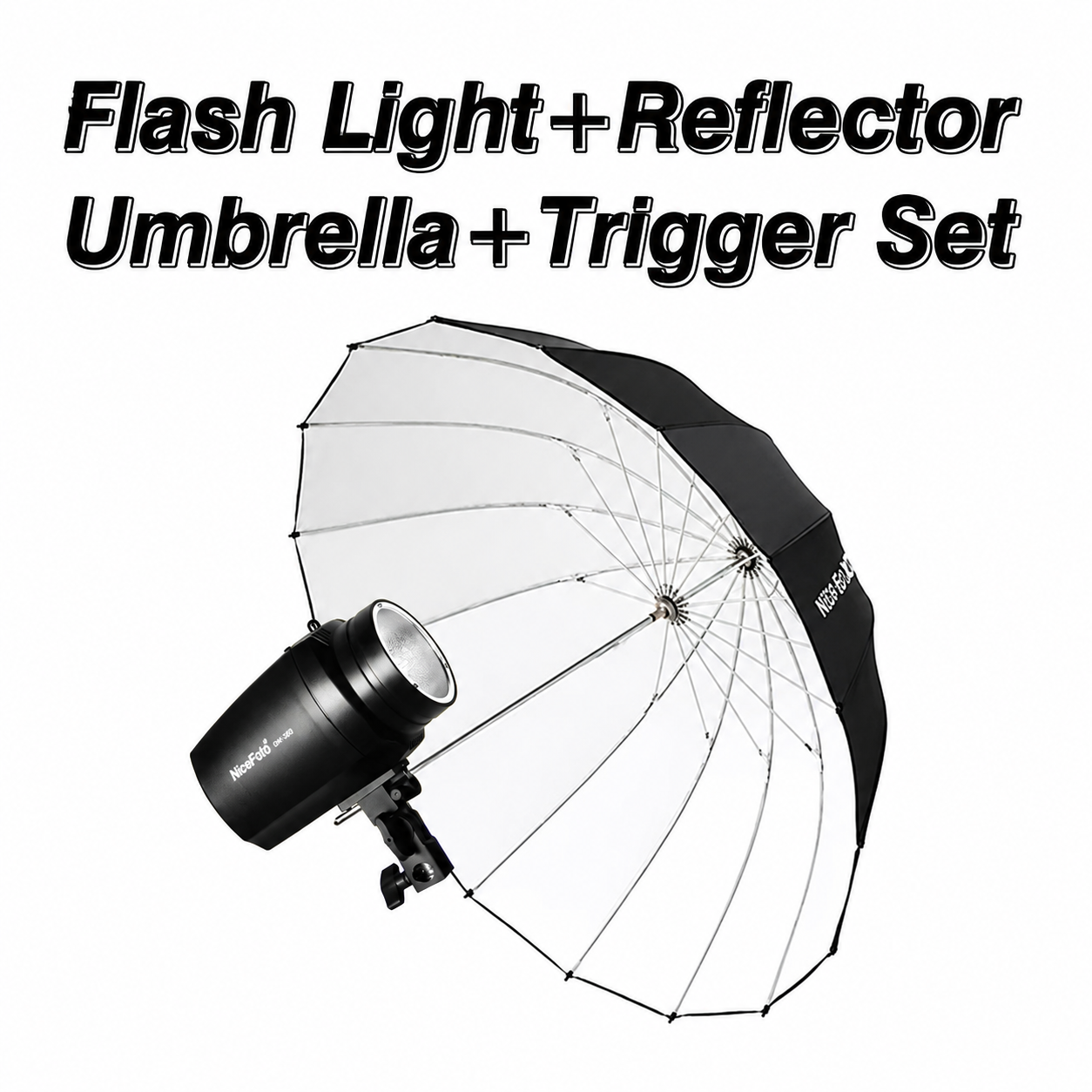 Flash & Still Light With Umbrella For Selfie Pod Magic Mirror Studio Use