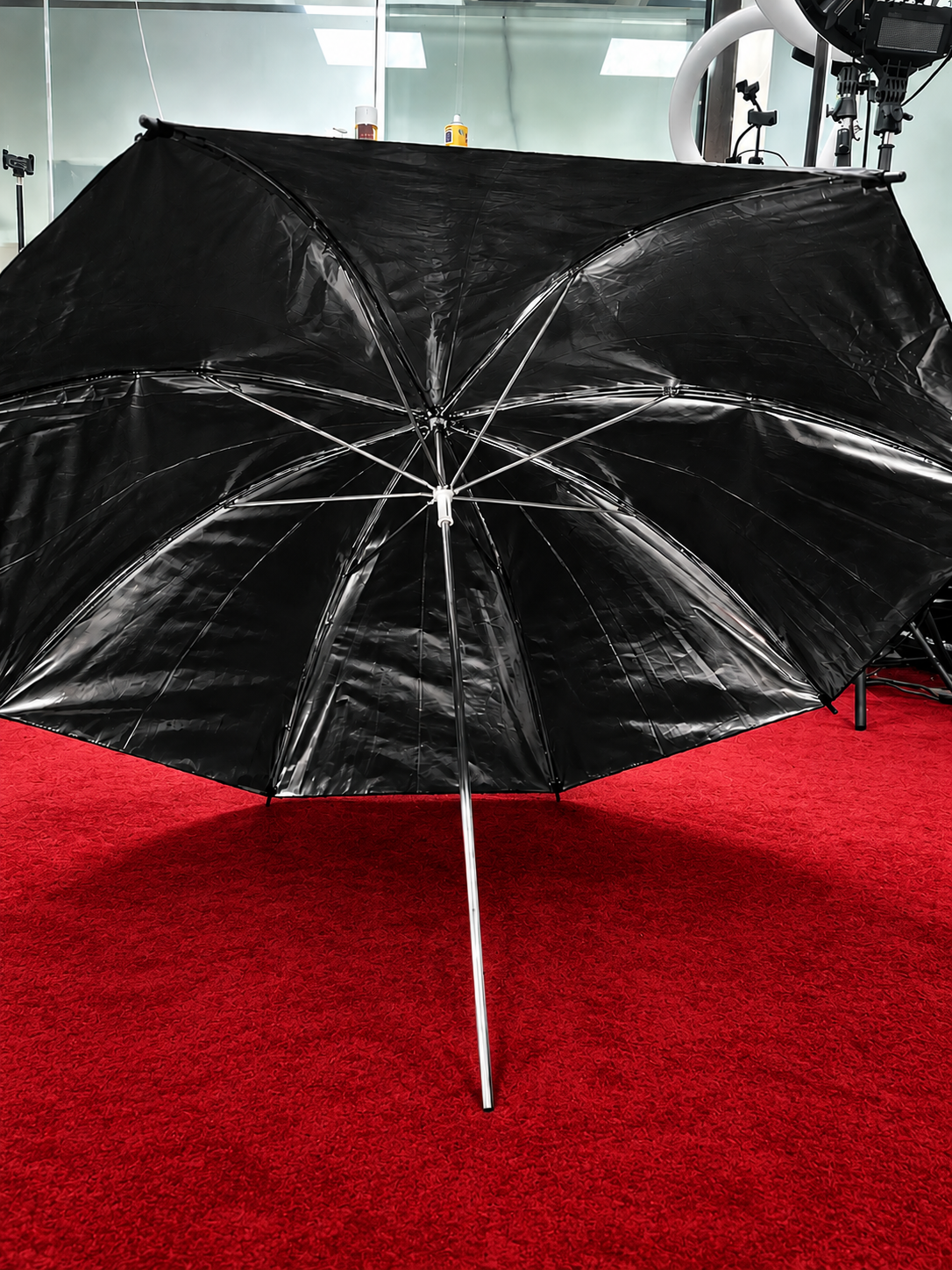 Flash and still light with umbrella for studio and events