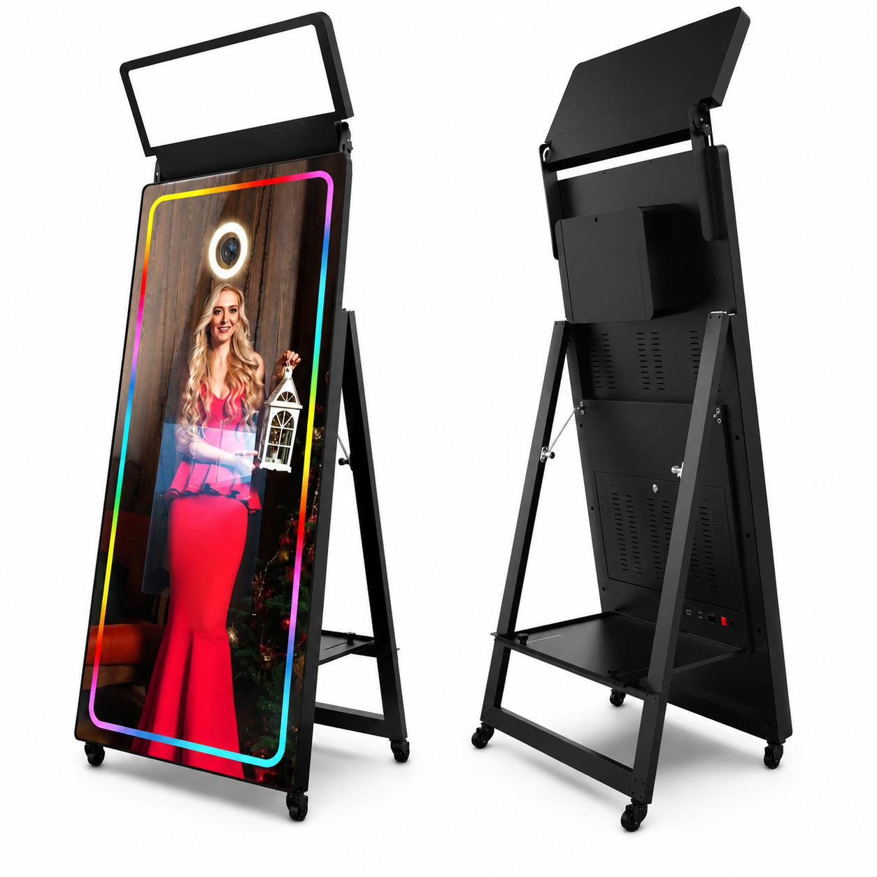 Interactive magic mirror photo booth with instant prints