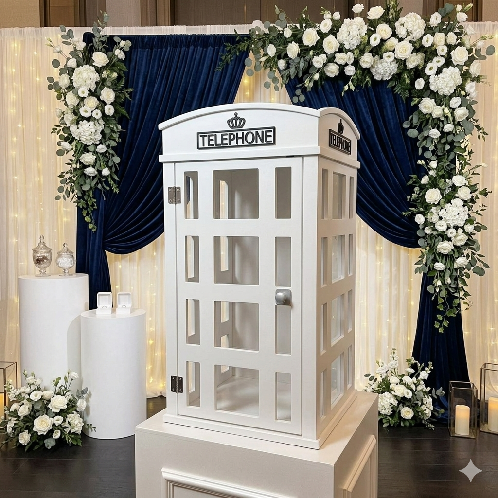 British vintage desktop telephone box audio guestbook