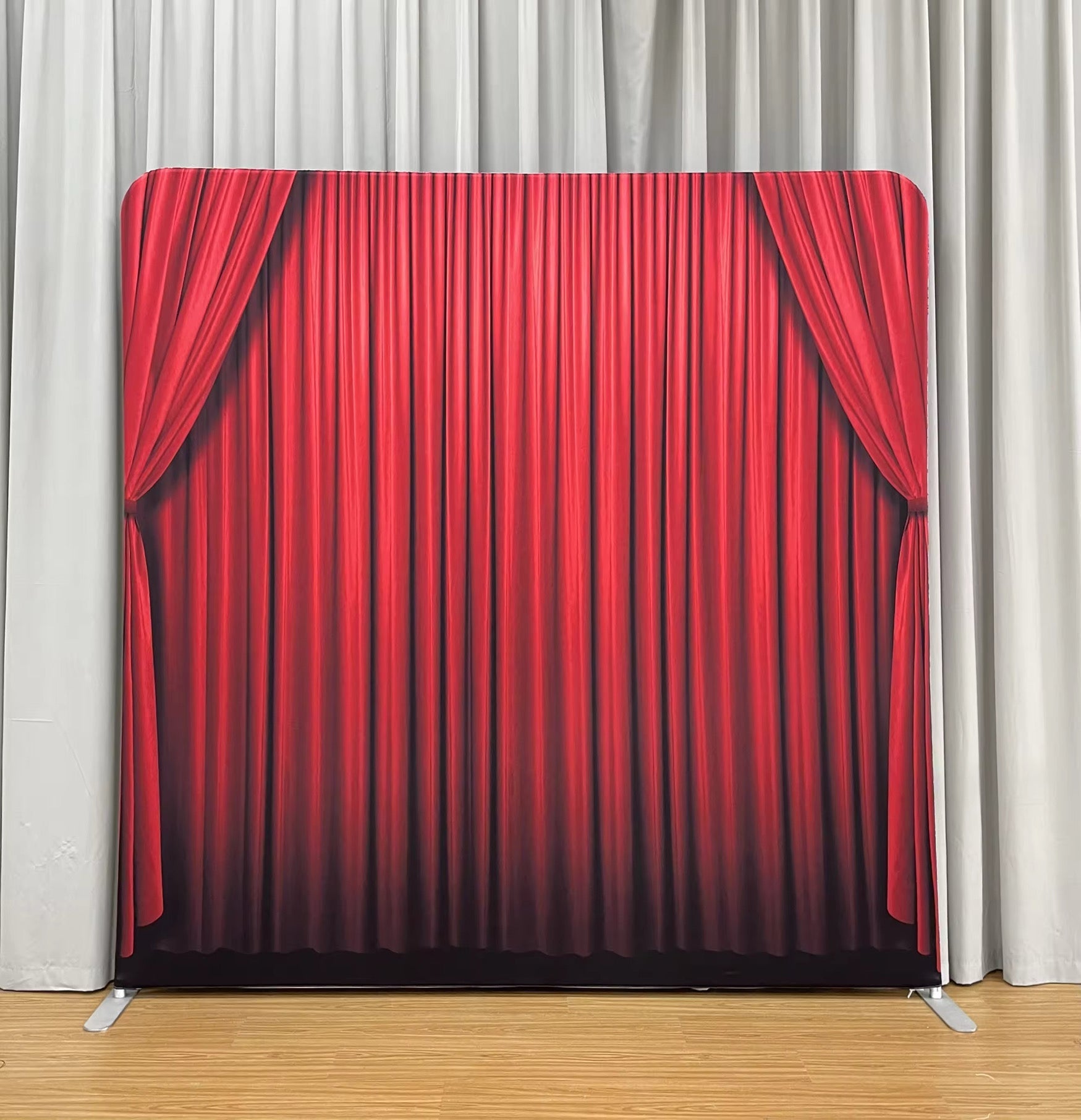 Pillowcase tension fabric backdrop with frame