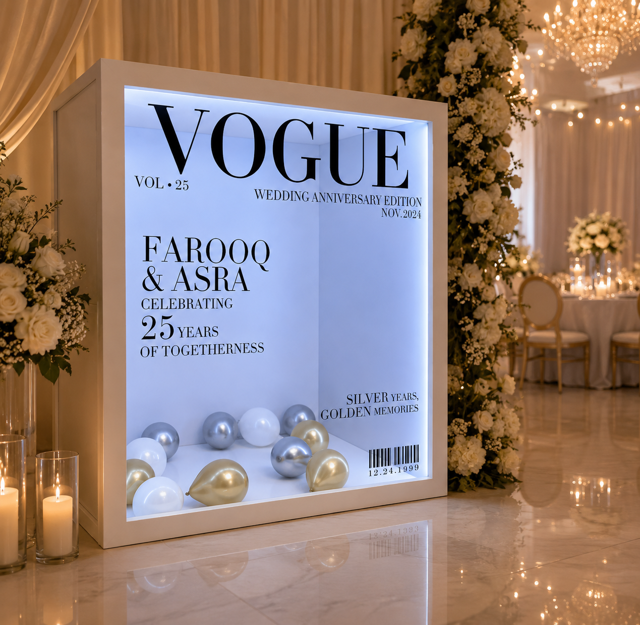 Vogue magazine-style MDF photo booth enclosure