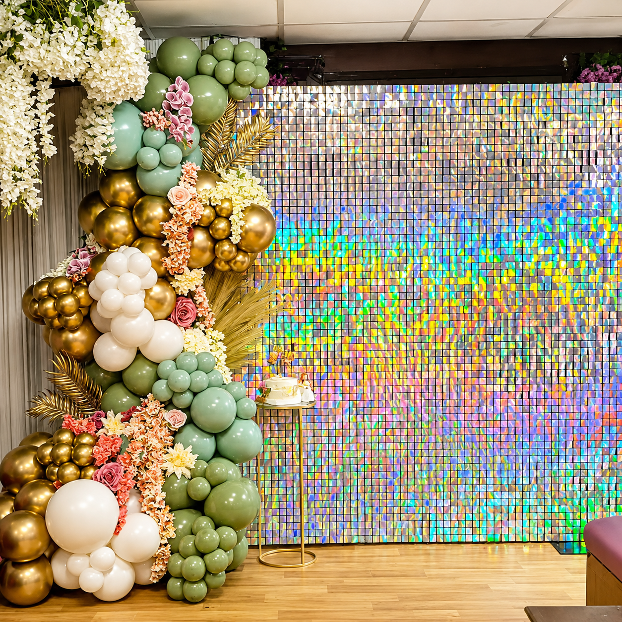 Shimmer sequin wall backdrop with frame