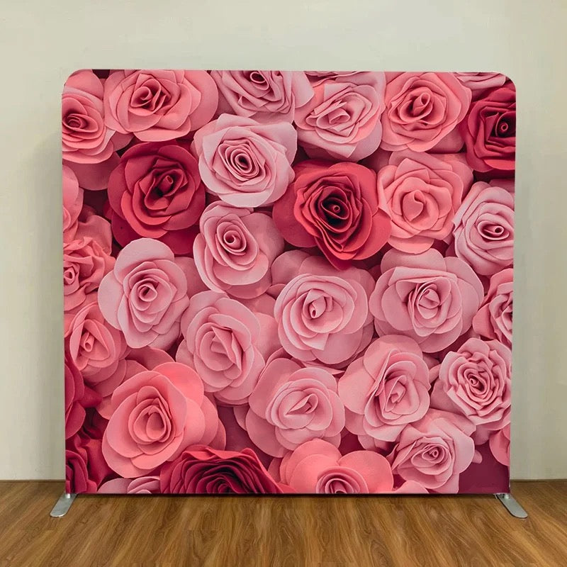 Pillowcase tension fabric backdrop with frame