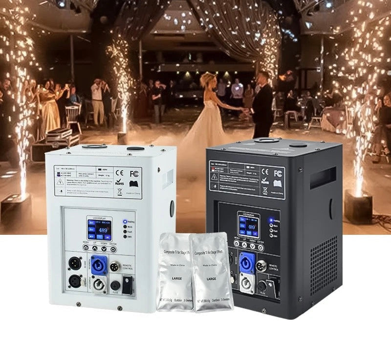 Cold spark fountain machine for weddings and events