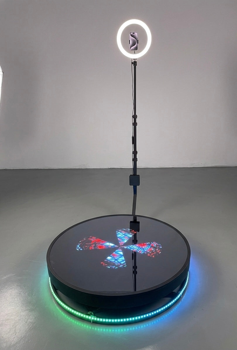 360 photo booth with customisable LED display base