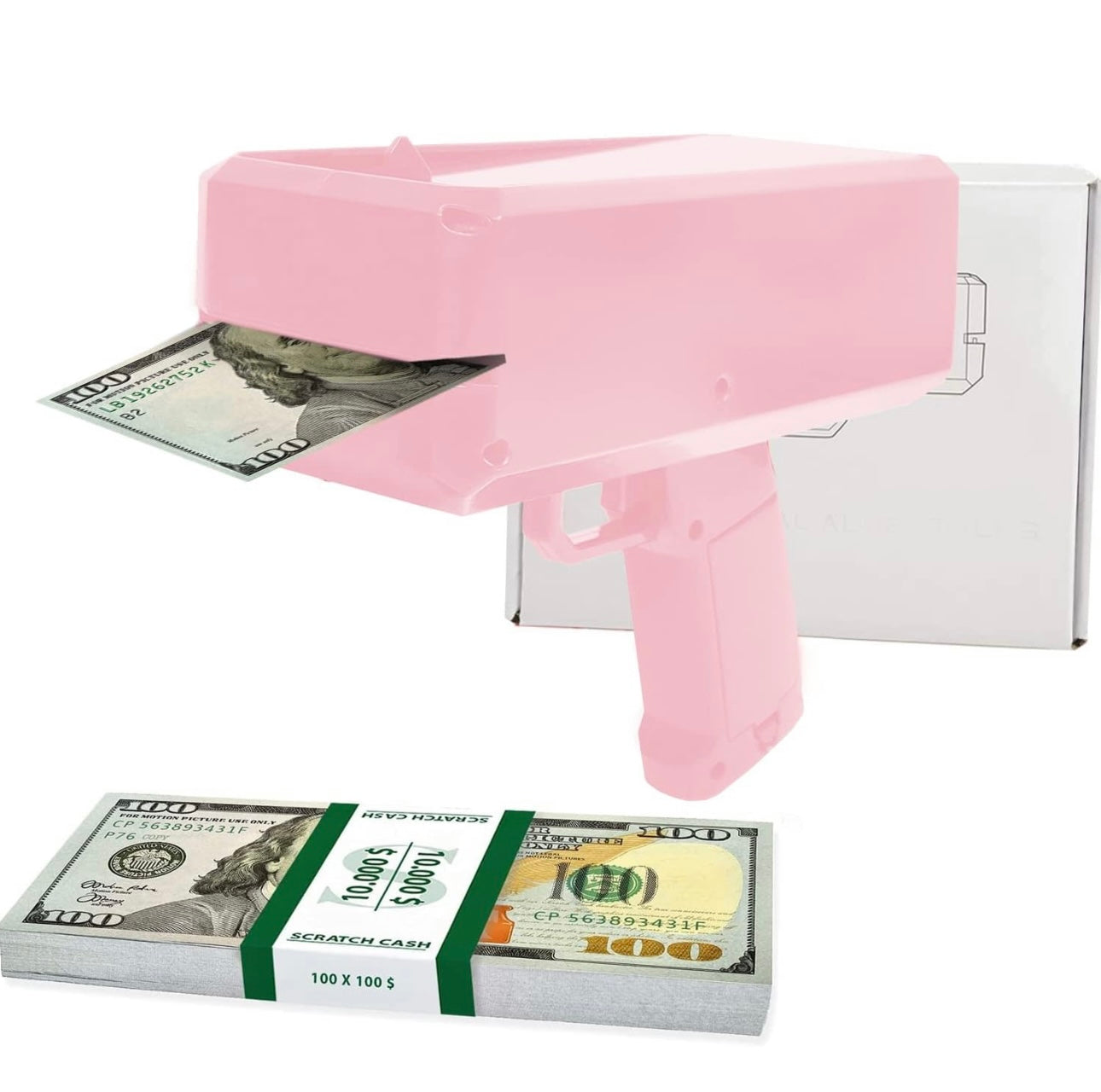 Money gun with play cash party prop