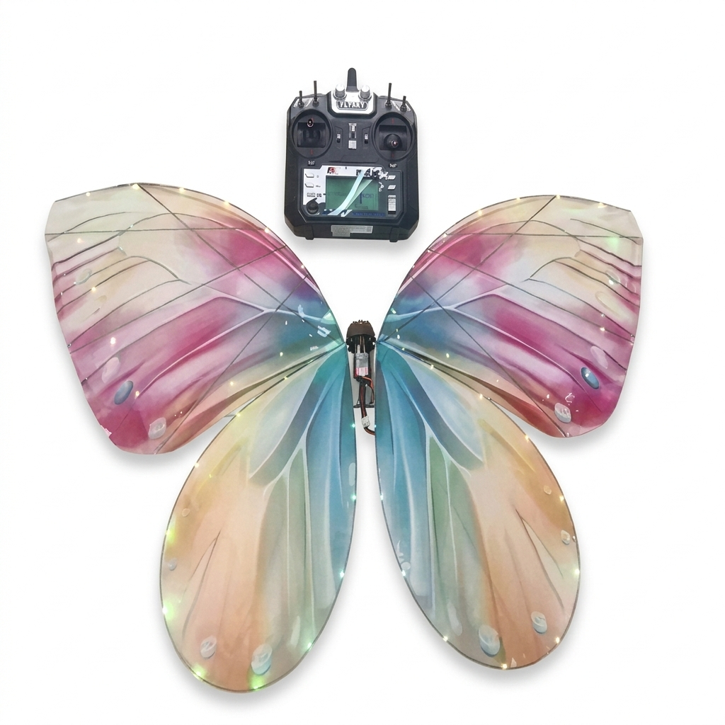 Remote-controlled flying butterfly drone for weddings