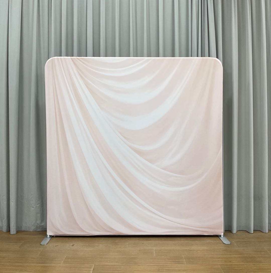 Pillowcase tension fabric backdrop with frame