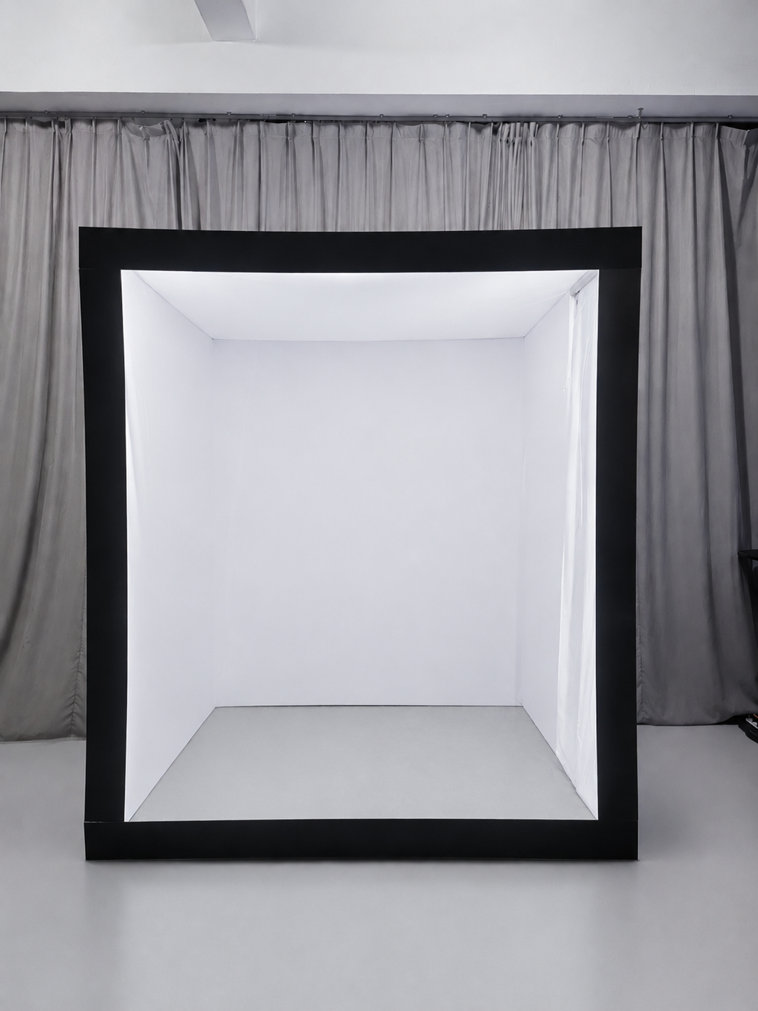 Vogue magazine-style photo booth enclosure