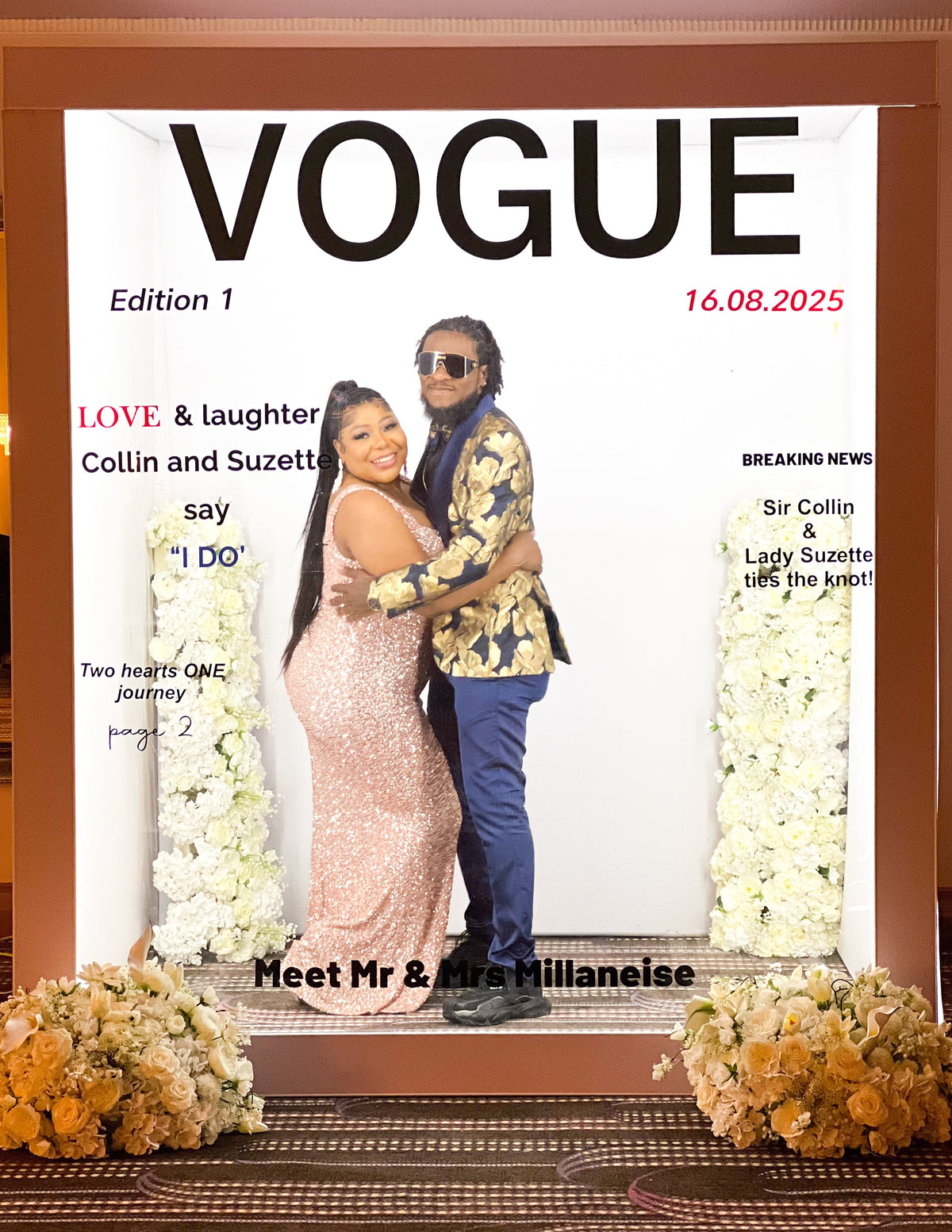 Vogue magazine-style photo booth enclosure