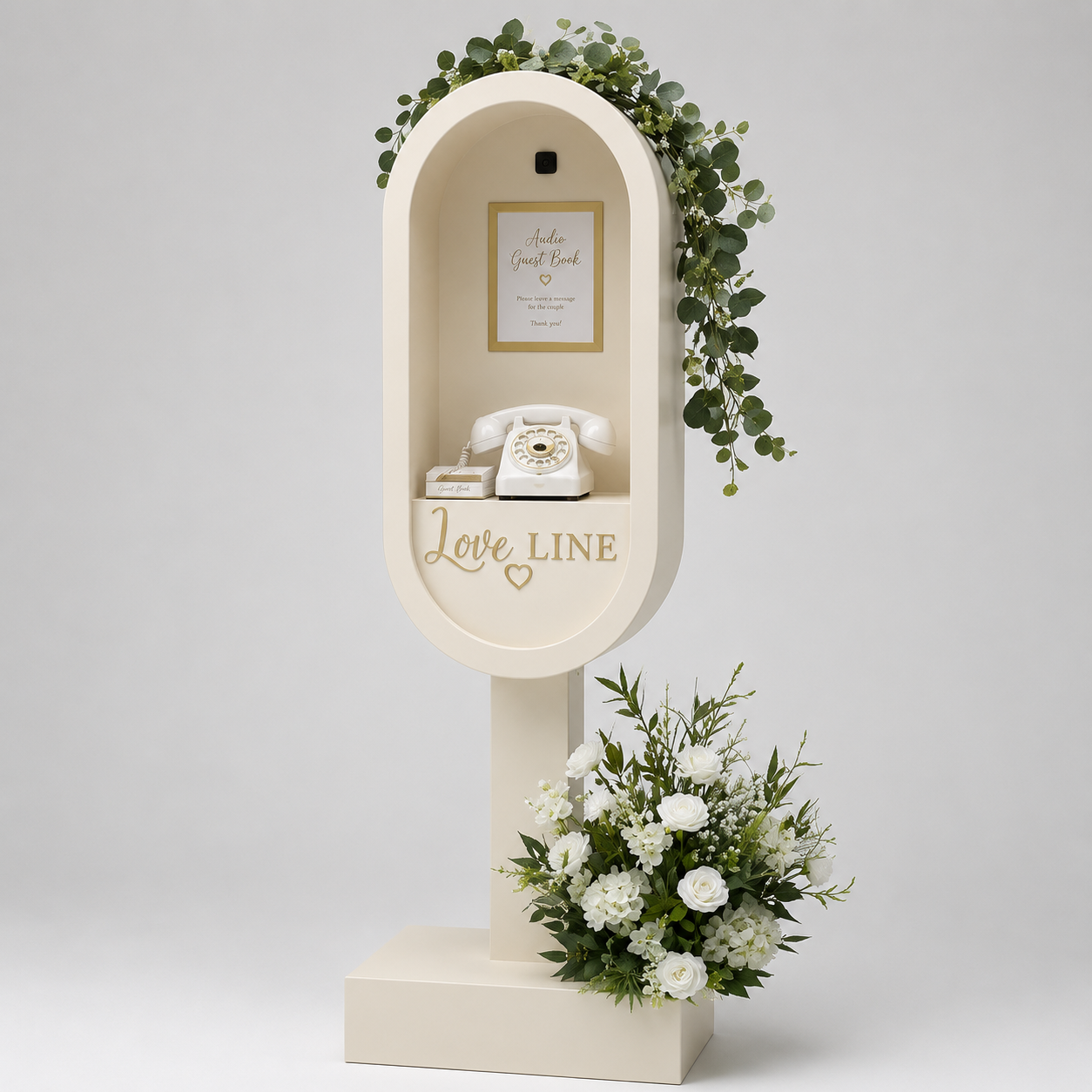 Audio guestbook telephone stand