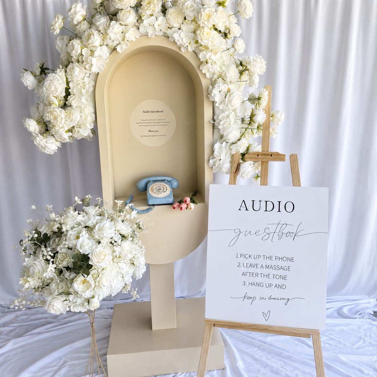 Audio guestbook telephone stand
