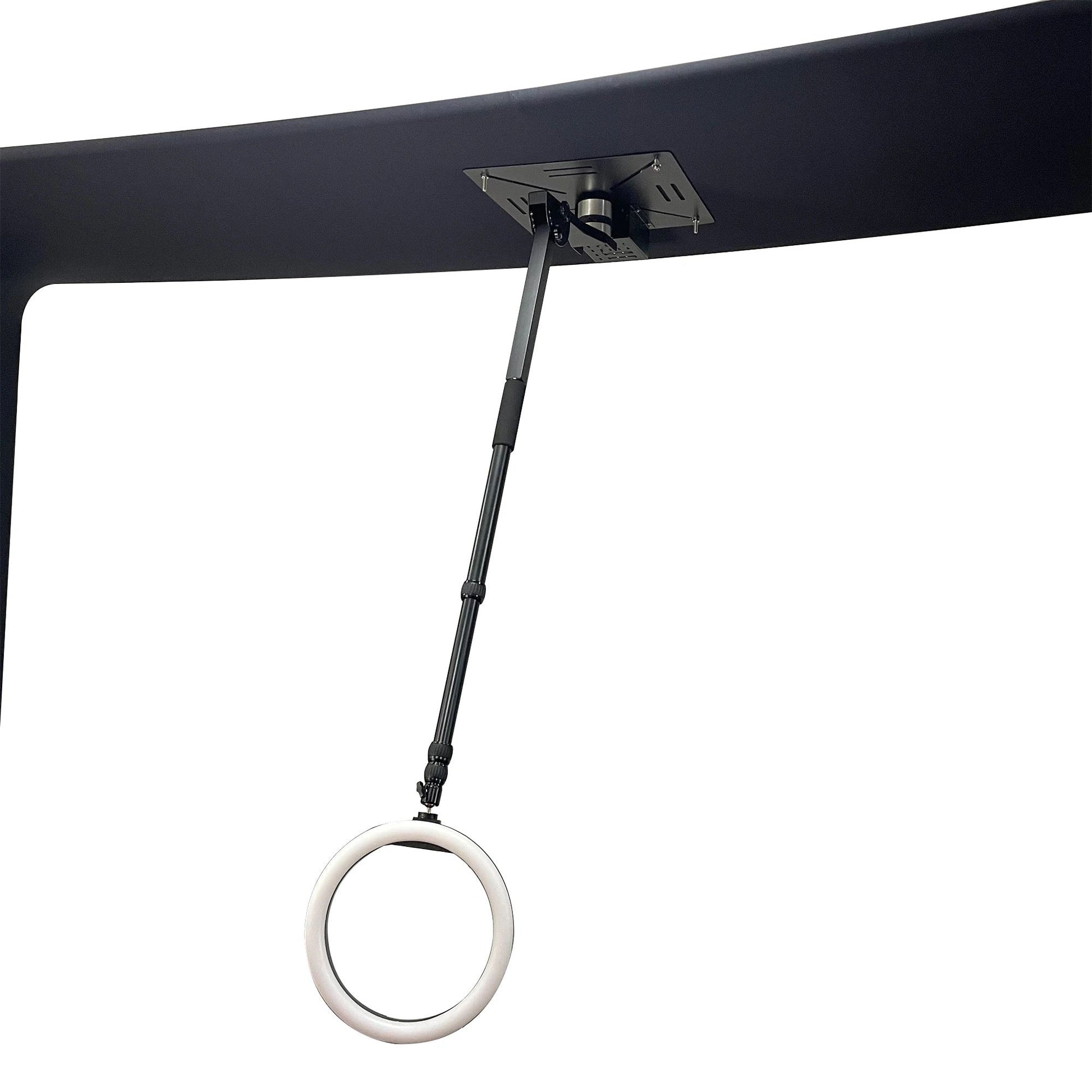Overhead 360 photo booth with foldable framed platform
