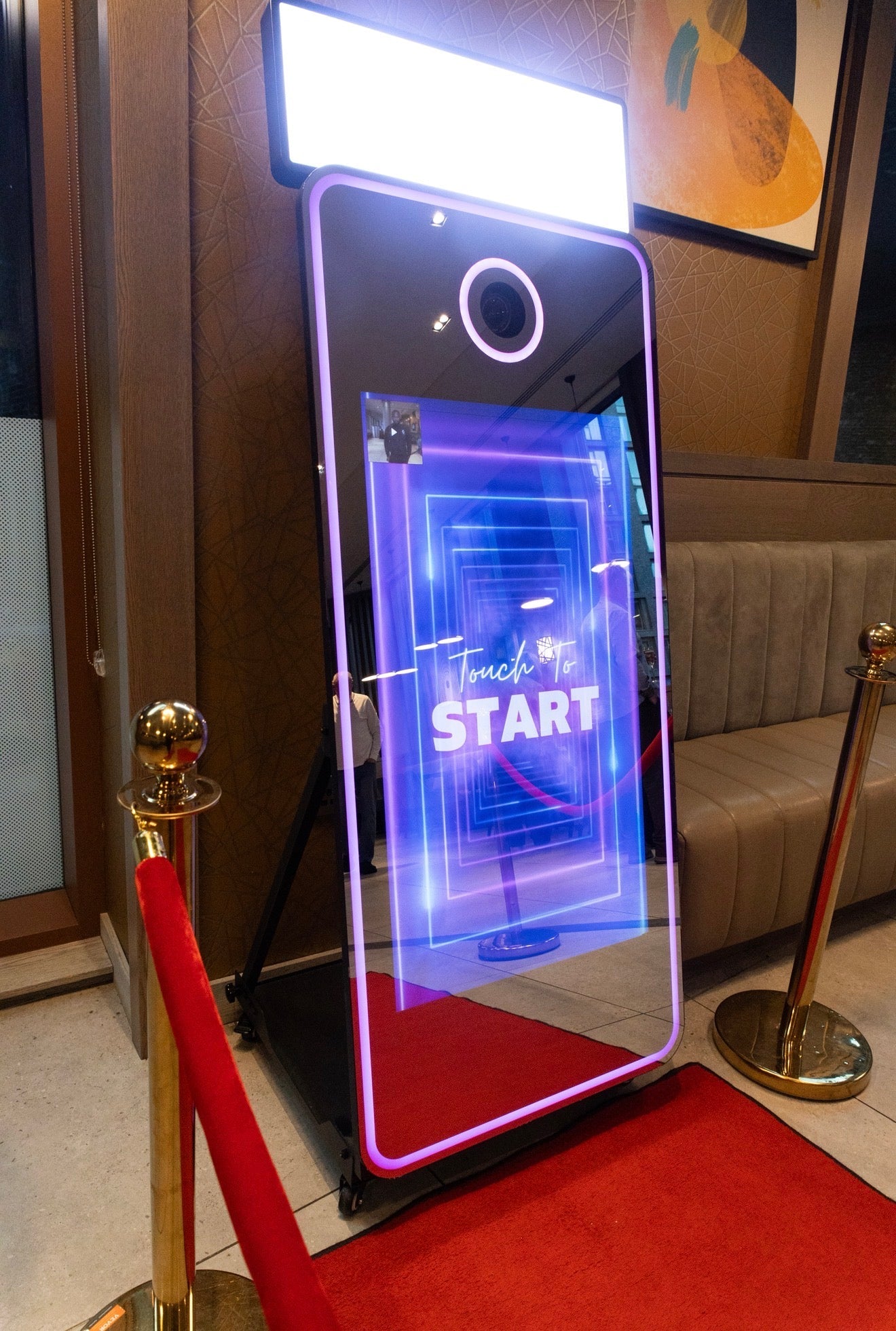 Magic Mirror Photo Booth with Wheels - Touchscreen Mirror Booth