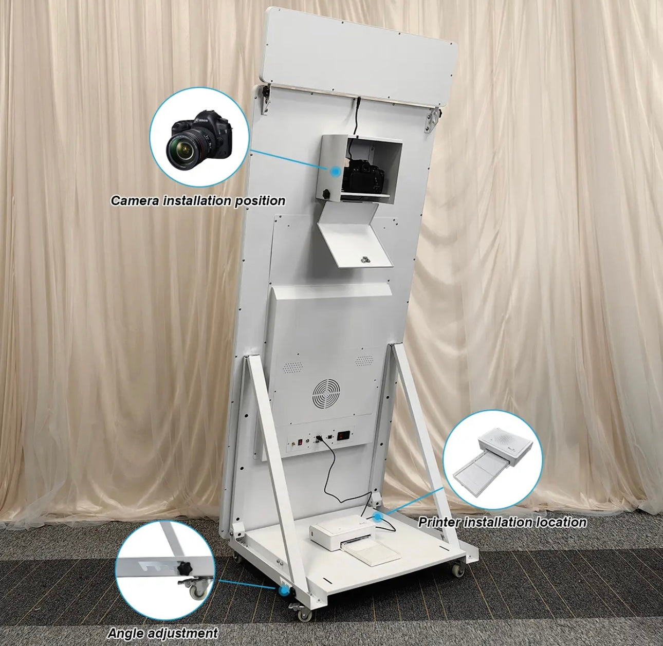 Magic Mirror Photo Booth with Wheels - Touchscreen Mirror Booth