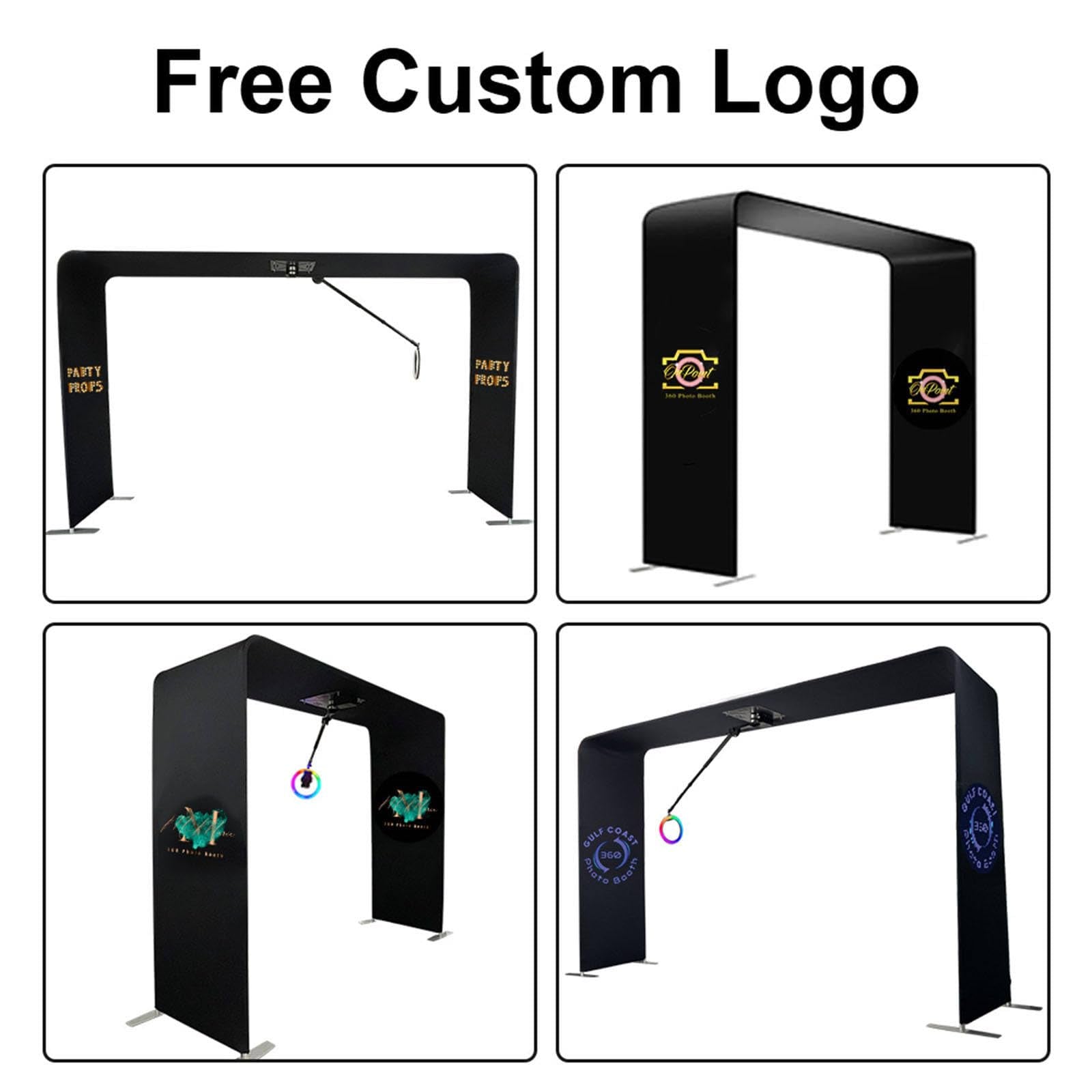 Overhead 360 photo booth with foldable framed platform