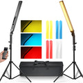 2x Professional Wireless LED Light Sticks & Stands