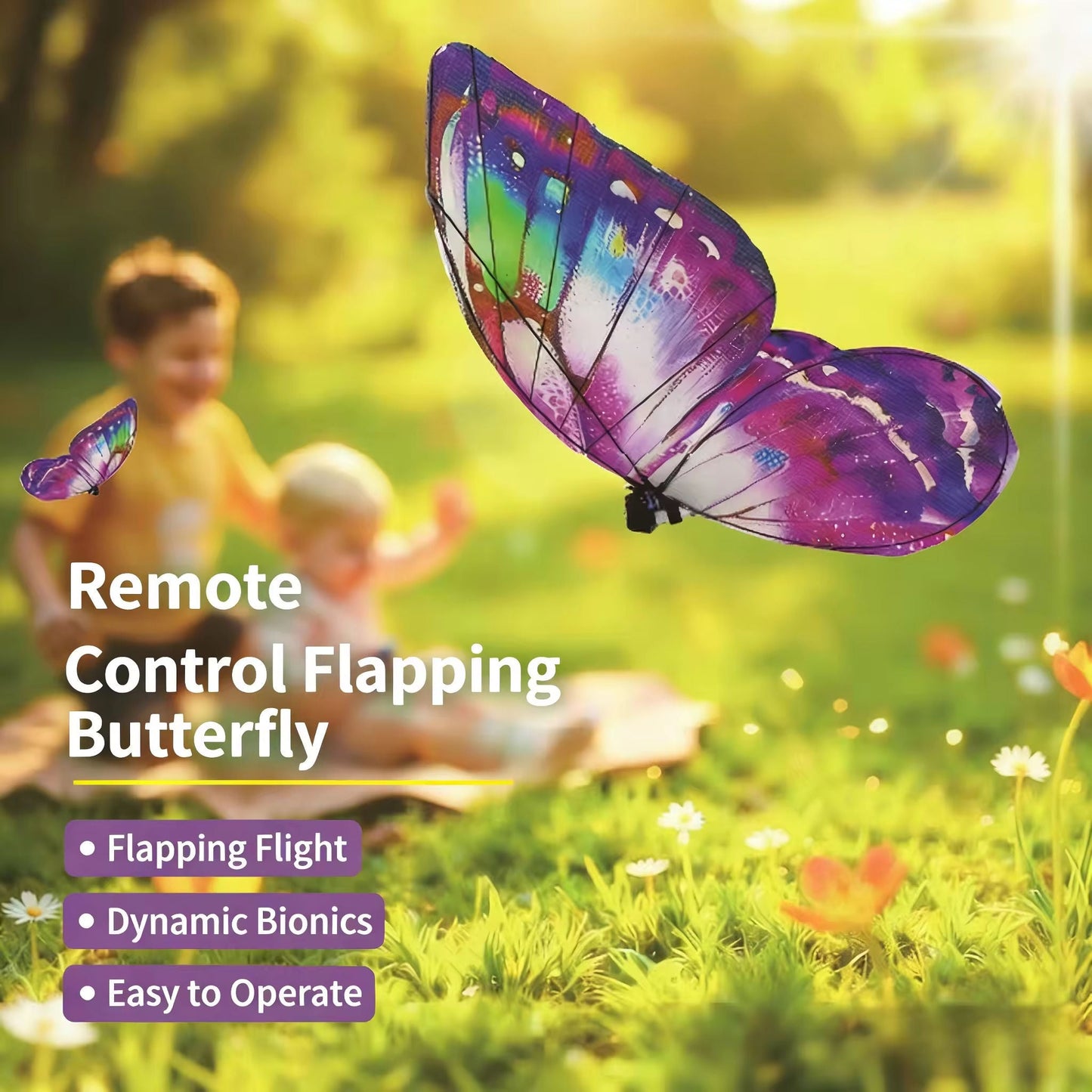 Remote-controlled flying butterfly drone for weddings