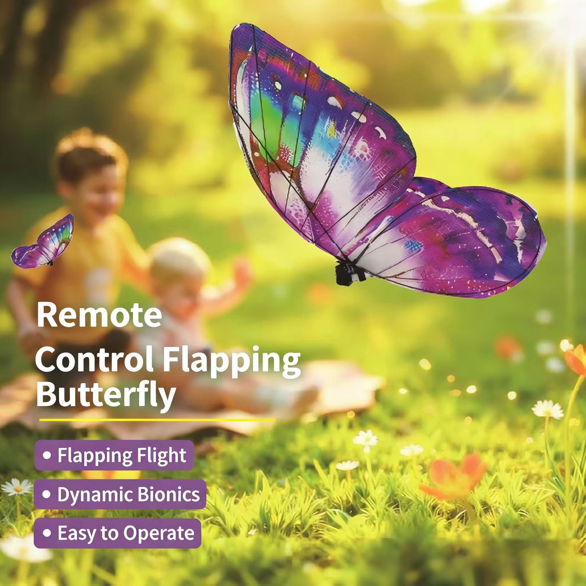 Remote-controlled flying butterfly drone for weddings