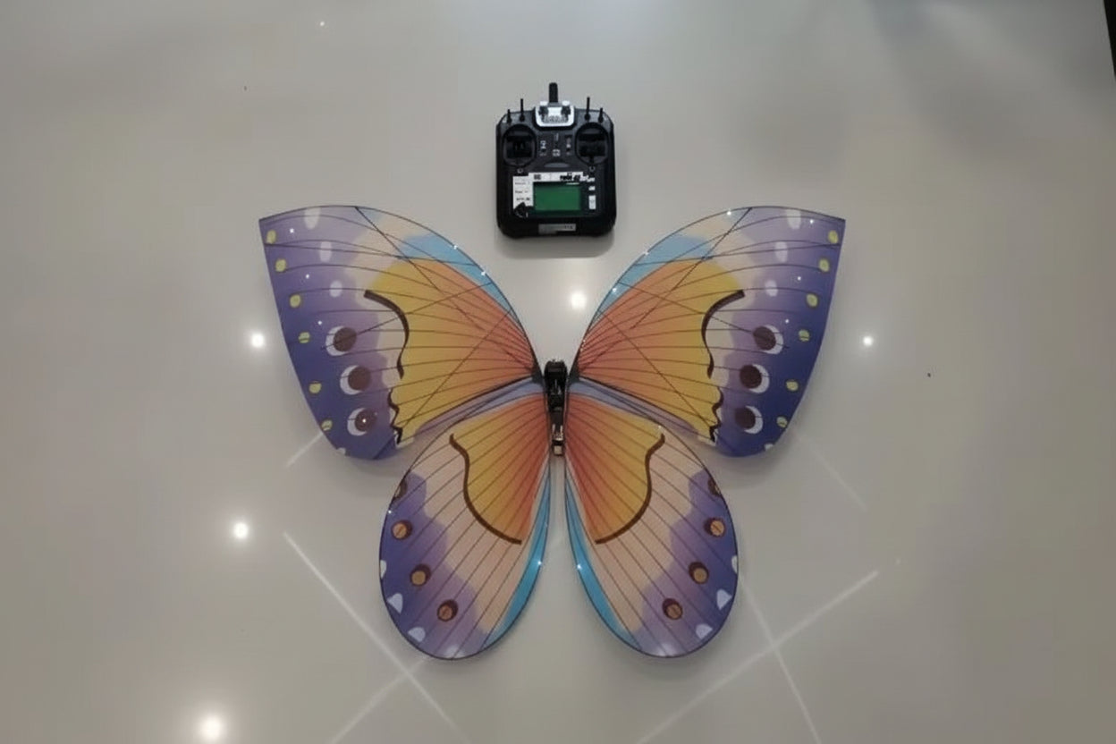 Remote-controlled flying butterfly drone for weddings